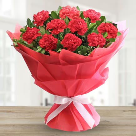 Red Carnations Bouquet Flowerzila Com